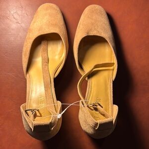 J. Crew Tan Ankle Strap Heels
